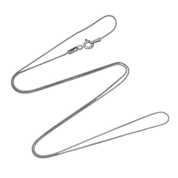 Box Link Chain Necklace | Italian Vintage Sterling Silver 925 | 18.5" - Picture 1 of 3